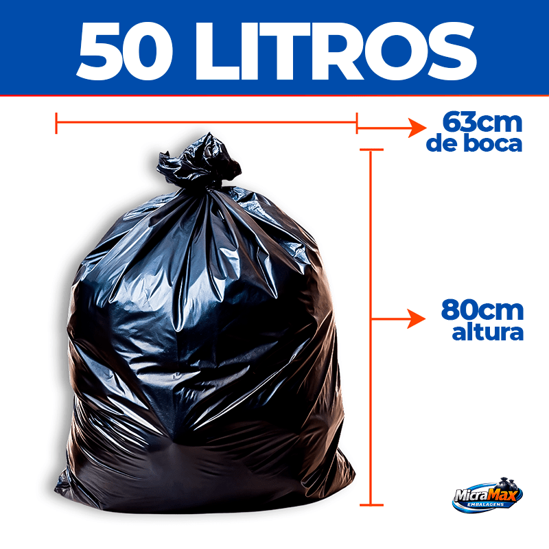 Saco Para Lixo Reforçado 50L - 100 Unidades - Imagem 2